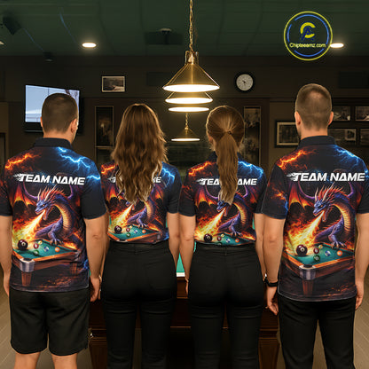 Personalized Dragon Billiard Fire 8 Ball Pool Shirt For Women, Billiard Team Jersey Polo & 1/4 Zip TDM6333