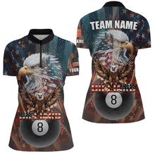 Load image into Gallery viewer, American Flag Billiard 8 Ball Pool Custom Eagle Billiard Shirt For Women, Patriotic Billiard Jersey TDM1827