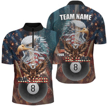 Load image into Gallery viewer, American Flag Billiard 8 Ball Pool Custom Eagle Billiard Shirt For Men, Patriotic Billiard Jersey TDM1827