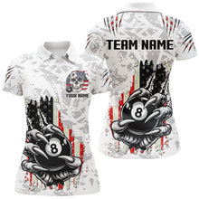 Load image into Gallery viewer, Funny Claw Tearing US Flag 8 Ball Pool Custom Billiard Shirts For Women, Patriotic Billiard Jerseys TDM2229