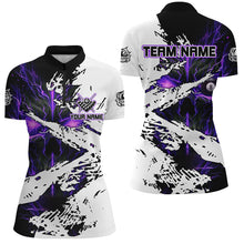 Load image into Gallery viewer, Personalized Lightning Skull Billiard Shirts For Women Custom Billiard Jerseys Grunge Style |Purple TDM2237