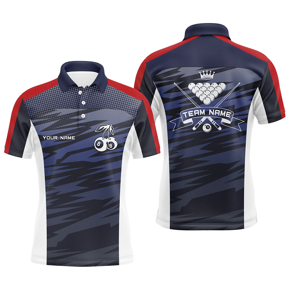 Personalized 8 Ball Pool Polo Shirts For Men Custom Billiards Tee Shirts Jerseys For Player TDM0573