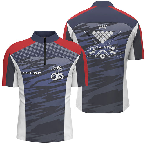 Personalized 8 Ball Pool Quarter-Zip Shirts For Men Custom Billiards Tee Shirts Jerseys TDM0573