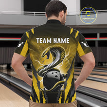 Load image into Gallery viewer, Yellow Thunder Lightning Cobra Snake Bowling Shirts For Men Custom Bowling Jersey Polo &amp; 1/4 Zip TDM6085