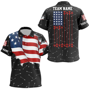 Personalized Patriotic USA Flag Archery Kid Polo Shirts Archery Team Uniform Shirts TDM1618