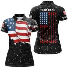 Load image into Gallery viewer, Personalized Patriotic USA Flag Archery Women Polo &amp; Quarter-Zip Shirts Archery Team Uniform Shirts TDM1618