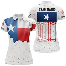 Load image into Gallery viewer, Personalized Patriotic Texas Flag Archery Women Polo &amp; Quarter-Zip Shirts Archery Team Uniform Shirts TDM1619