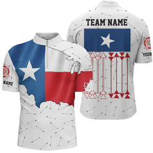 Load image into Gallery viewer, Personalized Patriotic Texas Flag Archery Men Polo &amp; Quarter-Zip Shirts Archery Team Uniform Shirts TDM1619