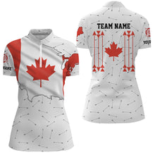 Load image into Gallery viewer, Personalized Patriotic Canada Flag Archery Women Polo &amp; Quarter-Zip Shirt Archery Team Uniform Shirts TDM1620