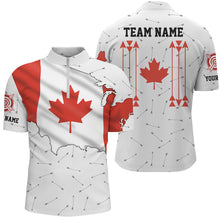 Load image into Gallery viewer, Personalized Patriotic Canada Flag Archery Men Polo &amp; Quarter-Zip Shirt Archery Team Uniform Shirts TDM1620