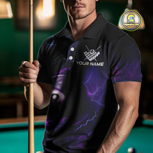 Load image into Gallery viewer, Personalized 3D Purple Billiard Jerseys For Men, Lightning 8 Ball Pool Billiard Team Shirts TDM4010