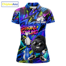 Load image into Gallery viewer, Funny Colorful Graffiti Pattern Bowling Shirts For Women Custom Bowling Team Jersey Polo &amp; 1/4 Zip TDM6528