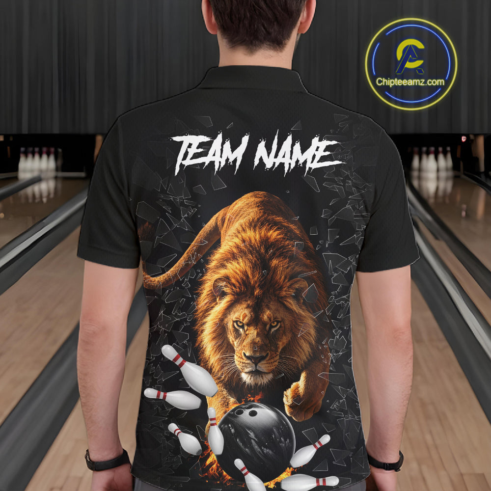 Custom Lion Glass Break Bowling Shirts For Men Custom Bowling Team Jersey Bowler Uniform Outfits TDM7536