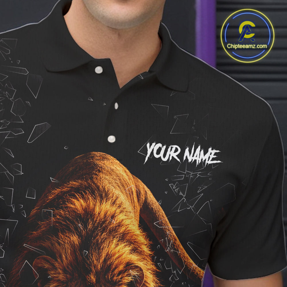 Custom Lion Glass Break Bowling Shirts For Men Custom Bowling Team Jersey Bowler Uniform Outfits TDM7536