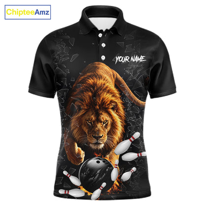 Custom Lion Glass Break Bowling Shirts For Men Custom Bowling Team Jersey Bowler Uniform Outfits TDM7536