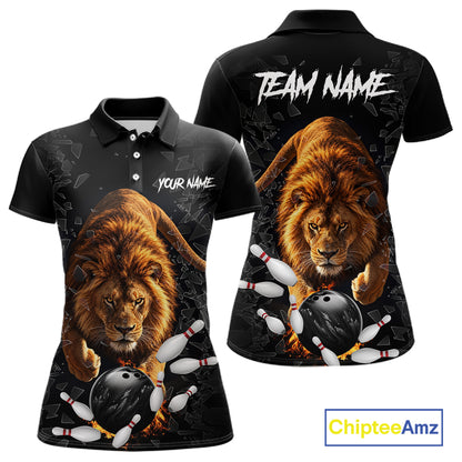 Custom Lion Glass Break Bowling Shirts For Women Custom Bowling Team Jersey Bowler Uniform Outfits TDM7536