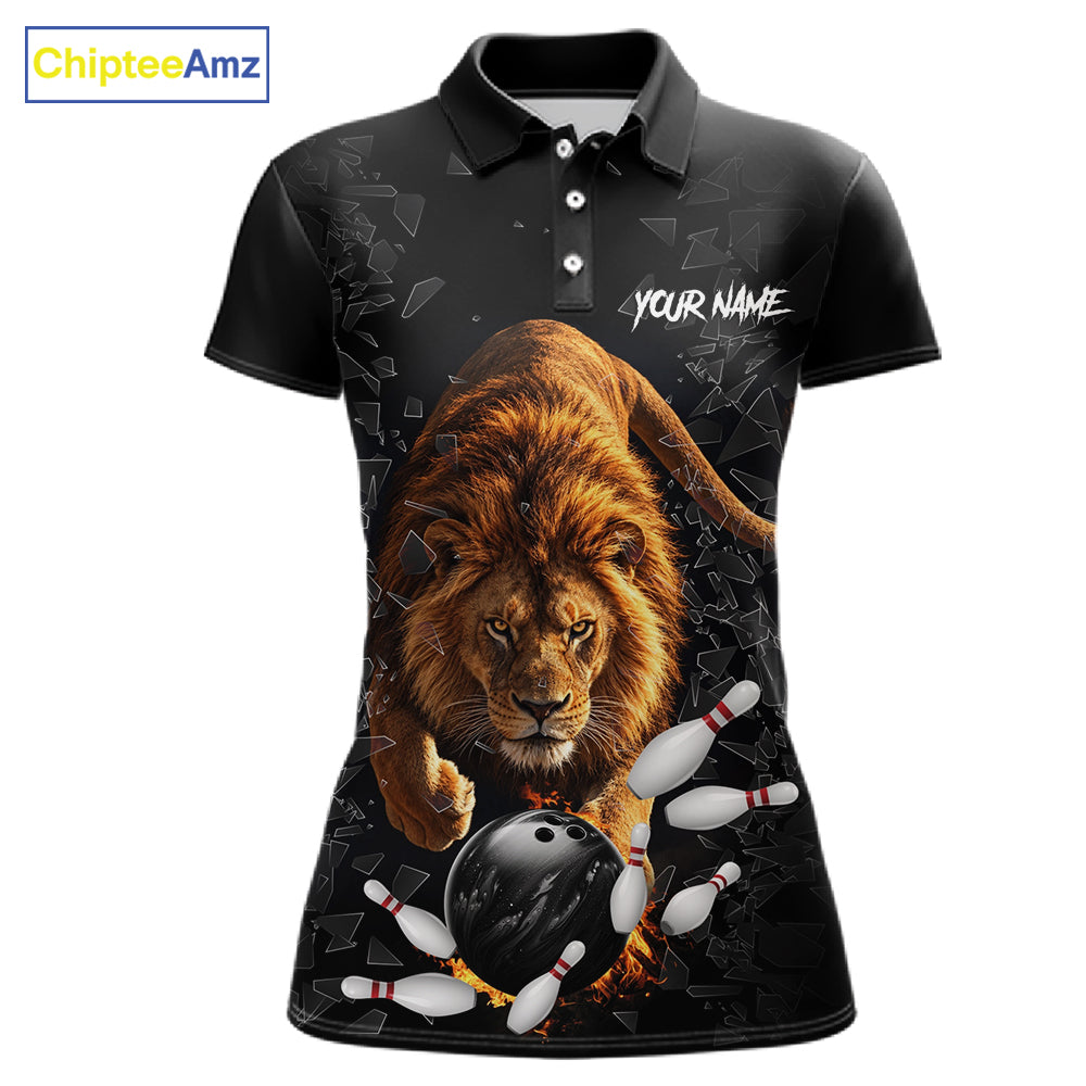 Custom Lion Glass Break Bowling Shirts For Women Custom Bowling Team Jersey Bowler Uniform Outfits TDM7536