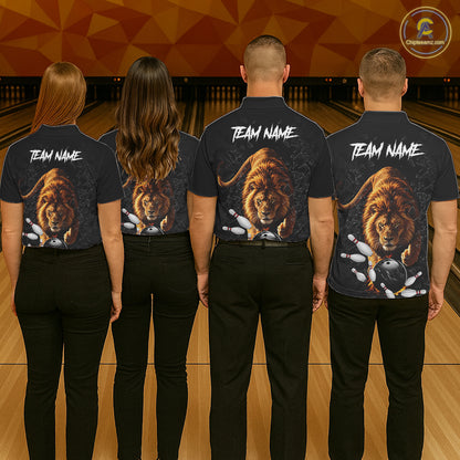 Custom Lion Glass Break Bowling Shirts For Men Custom Bowling Team Jersey Bowler Uniform Outfits TDM7536