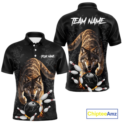 Custom Wolf Glass Break Bowling Shirts For Men Custom Bowling Team Jersey Bowler Uniform Outfits TDM7537