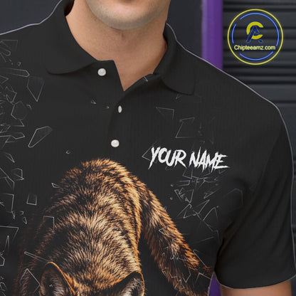 Custom Wolf Glass Break Bowling Shirts For Men Custom Bowling Team Jersey Bowler Uniform Outfits TDM7537