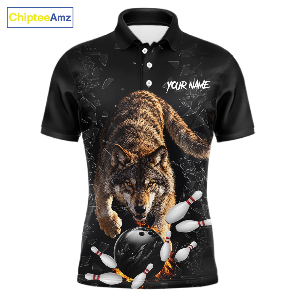 Custom Wolf Glass Break Bowling Shirts For Men Custom Bowling Team Jersey Bowler Uniform Outfits TDM7537