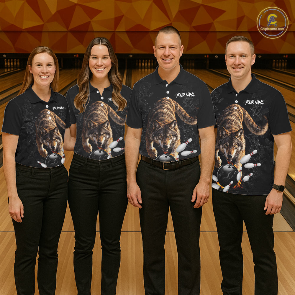 Custom Wolf Glass Break Bowling Shirts For Women Custom Bowling Team Jersey Bowler Uniform Outfits TDM7537