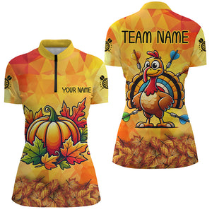 Personalized Autumn Pumpkin Thanksgiving Dart Shirts For Women, Funny Turkey Dart Jerseys Dart Gifts TDM2757