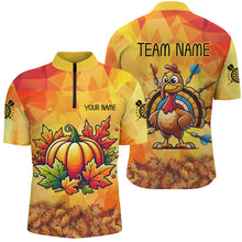 Load image into Gallery viewer, Personalized Autumn Pumpkin Thanksgiving Dart Shirts For Men, Funny Turkey Dart Jerseys Dart Gifts TDM2757