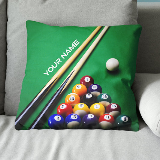 Personalized 3D Billiard Balls Green Pillow, Best Custom Pillow Gifts TDM0741