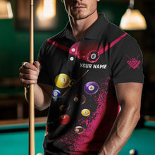 Load image into Gallery viewer, Personalized Grunge Pink Black 3D Pool Balls Men Billiard Shirts Custom Billiard Jerseys For Team TDM3439