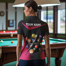 Load image into Gallery viewer, Personalized Grunge Pink Black 3D Pool Balls Women Billiard Shirts Custom Billiard Jerseys For Team TDM3439