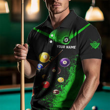 Load image into Gallery viewer, Personalized Grunge Green Black 3D Pool Balls Men Billiard Shirts Custom Billiard Jerseys For Team TDM3441