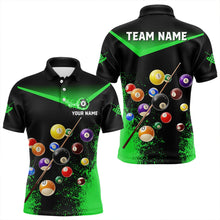 Load image into Gallery viewer, Personalized Grunge Green Black 3D Pool Balls Men Billiard Shirts Custom Billiard Jerseys For Team TDM3441