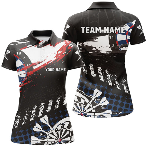 Personalized Grunge Style Darts Polo Shirts Custom Retro Darts Shirts For Women Darts Team Jersey TDM1463