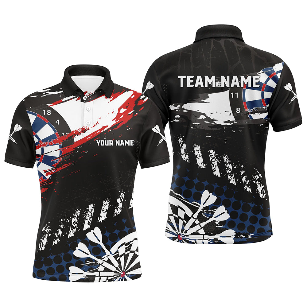 Personalized Grunge Style Darts Polo Shirts Custom Retro Darts Shirts For Men Darts Team Jersey TDM1463