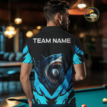 Load image into Gallery viewer, Personalized Blue 8 Ball Pool Billiard Shark Polo &amp; 1/4 Zip For Men, Billiard Team Pool Jerseys TDM4013