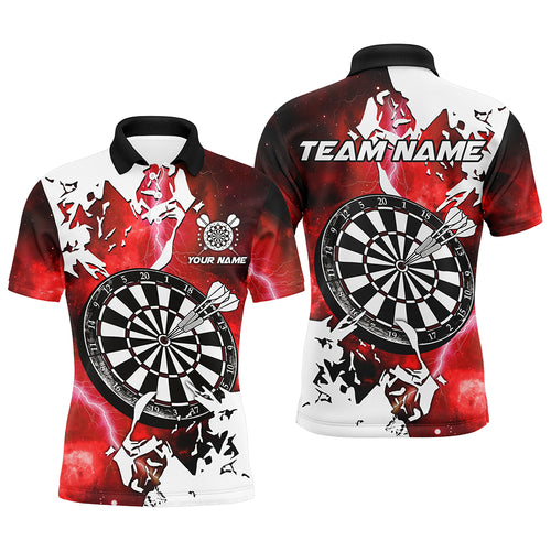 Lightning Grunge Dartboard Custom 3D Printed Darts Shirts For Men, Darts Team Jerseys |Red TDM2257