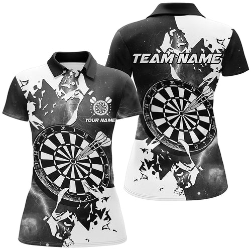 Lightning Grunge Dartboard Custom 3D Printed Darts Shirts For Women, Darts Team Jerseys |Black TDM2258