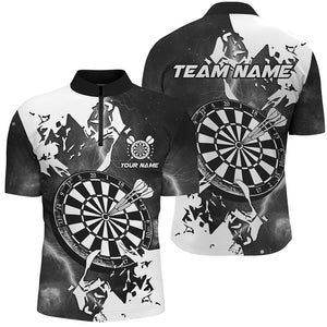 Lightning Grunge Dartboard Custom 3D Printed Darts Shirts For Men, Darts Team Jerseys |Black TDM2258