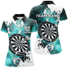 Load image into Gallery viewer, Lightning Grunge Dartboard Custom 3D Printed Darts Shirts For Women, Darts Team Jerseys |Turquoise TDM2260