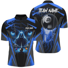 Load image into Gallery viewer, Blue Grim Reaper Billiard Shirts For Men Custom Funny 8 Ball Rushing Out Billiard League Jerseys TDM2766