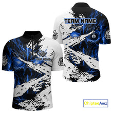 Load image into Gallery viewer, Personalized Lightning Skull Billiard Shirts For Men Custom Billiard Jerseys Grunge Style |Blue TDM5220