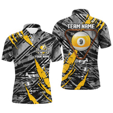 Load image into Gallery viewer, Personalized Grunge 9 Ball Pool Billiard Shirts For Men Custom Billiard 9 Ball Jersey Shirts TDM1633