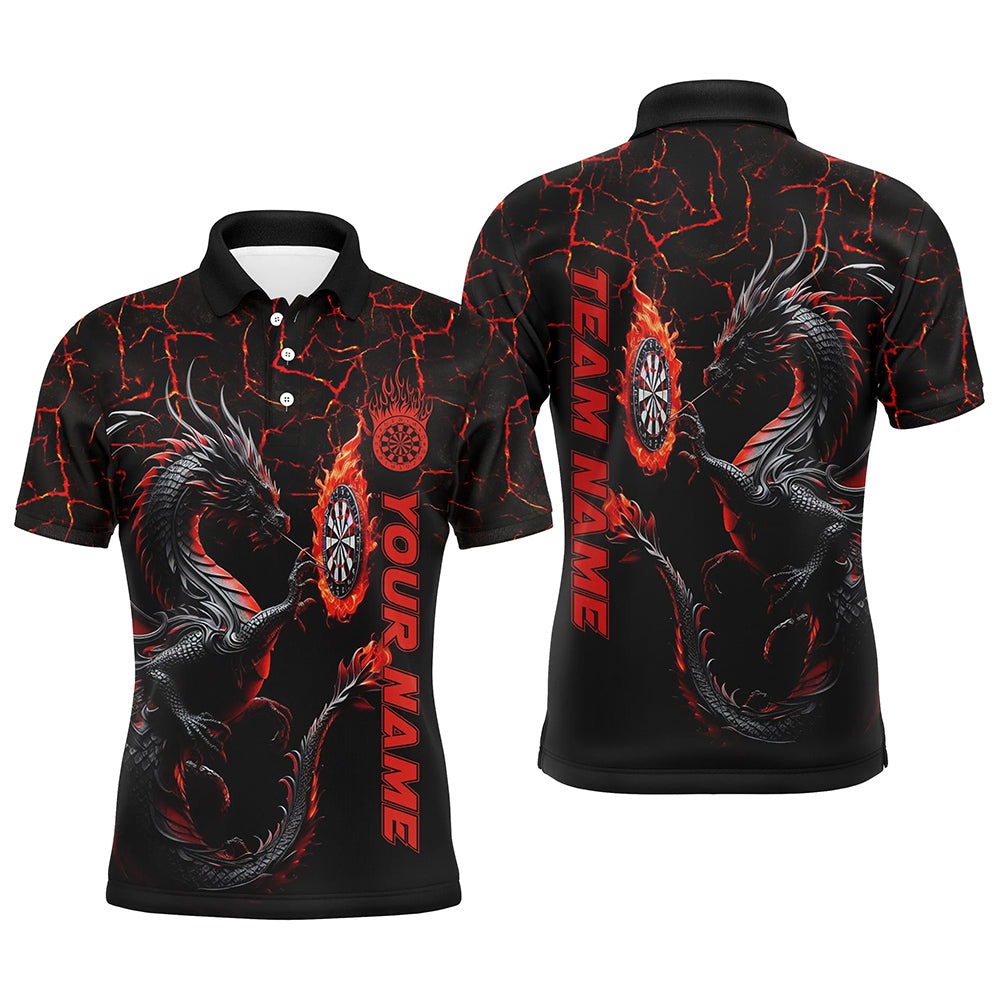 Personalized Red Big Dragon 3D Printed Darts Shirts For Men Custom Team League Darts Jerseys TDM1841