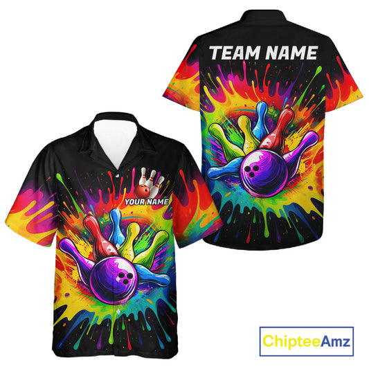 Colorful Bowling Jerseys Custom Bowling Hawaiian Shirts For Men And Women, Personalized Bowling Gift TDM7558