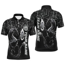 Load image into Gallery viewer, Personalized Black White Big Dragon 3D Printed Dart Shirts For Men Custom Team League Darts Jerseys TDM3007