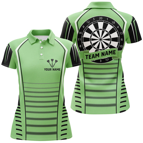 Personalized Dartboard Black Green Darts Polo Shirts For Women Best Custom Darts Team Jerseys TDM1269