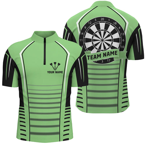 Personalized Dartboard Black Green Darts Men Quarter-Zip Shirts Custom Darts Team Jerseys TDM1269