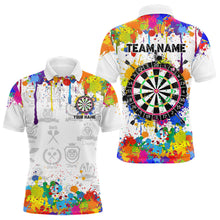Load image into Gallery viewer, Funny Dartboard Colorful Paint Splash Custom Dart Shirts For Men, Best Team Dart Jerseys |White TDM3755