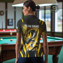 Load image into Gallery viewer, Personalized 9 Ball Thunder Lightning Cobra Snake Women Billiard Shirts, 9 Ball Pool Team Jerseys TDM4022